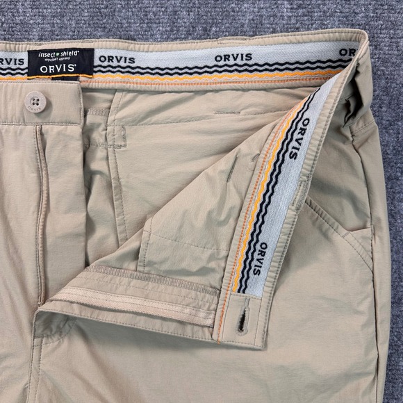 Orvis Insect Shield Performance Convertible Pants Men's 42x32 Beige Outdoor Camp - Picture 10 of 16